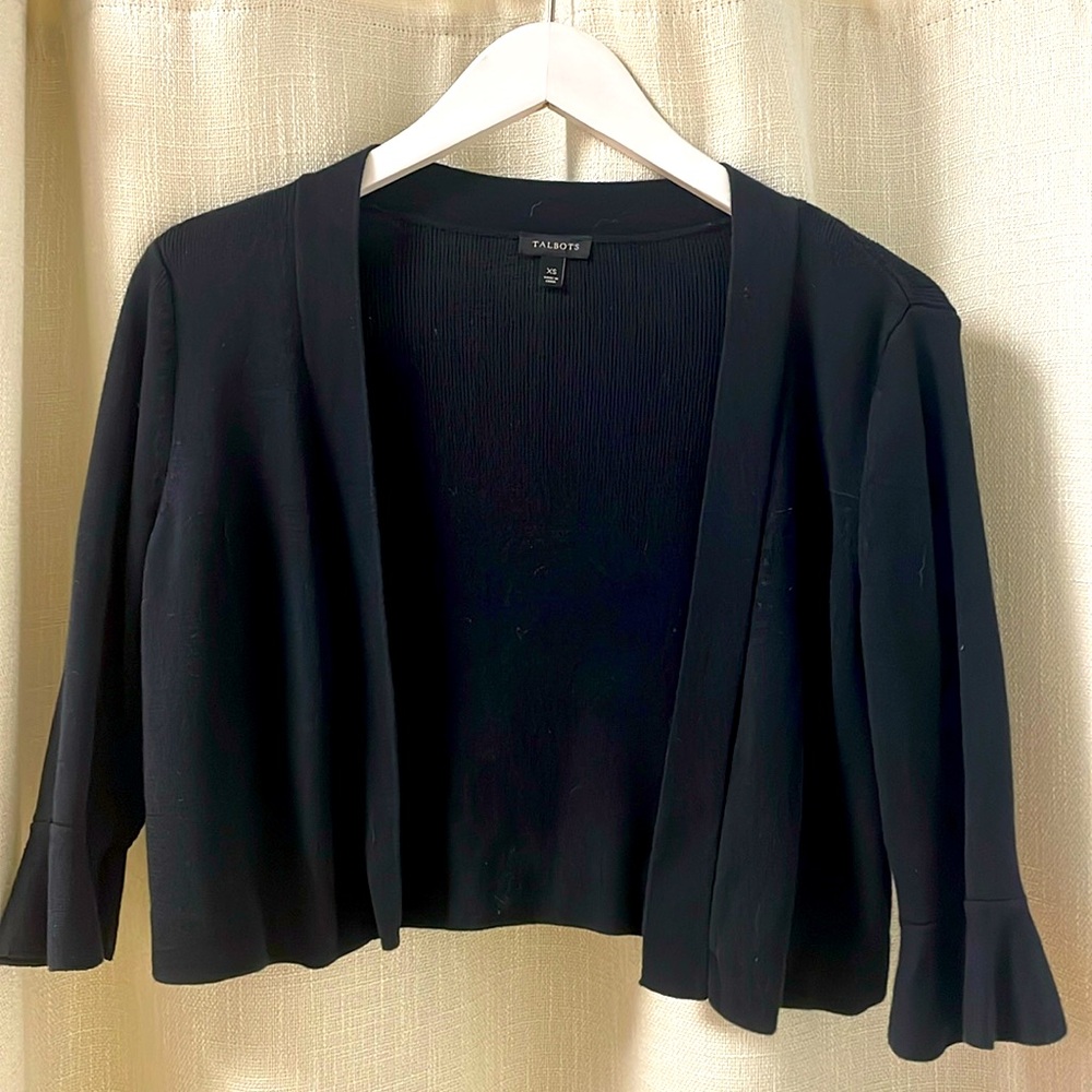 Talbots Black Knit Dress Shrug